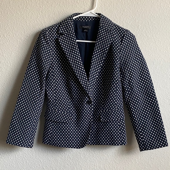 Ann Taylor Jackets & Blazers - Ann Taylor Navy and White Polka Dot Blazer